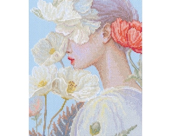 RTO counted cross stitch Kit Lady with flowers floral women DIY Embroidery