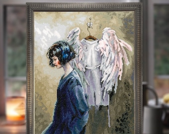 RTO counted cross stitch kit Girl angel M929 / See you in the new day / Woman DIY Embroidery kit