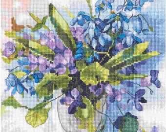 RTO counted cross stitch kit Spring bouquet Tender Snowdrops DIY Embroidery