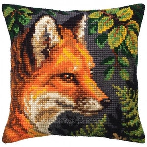 Red Fox Printed Canvas Cross Stitch Cushion Kit Red Fox Printed Canvas Cross Stitch Cushion Kit