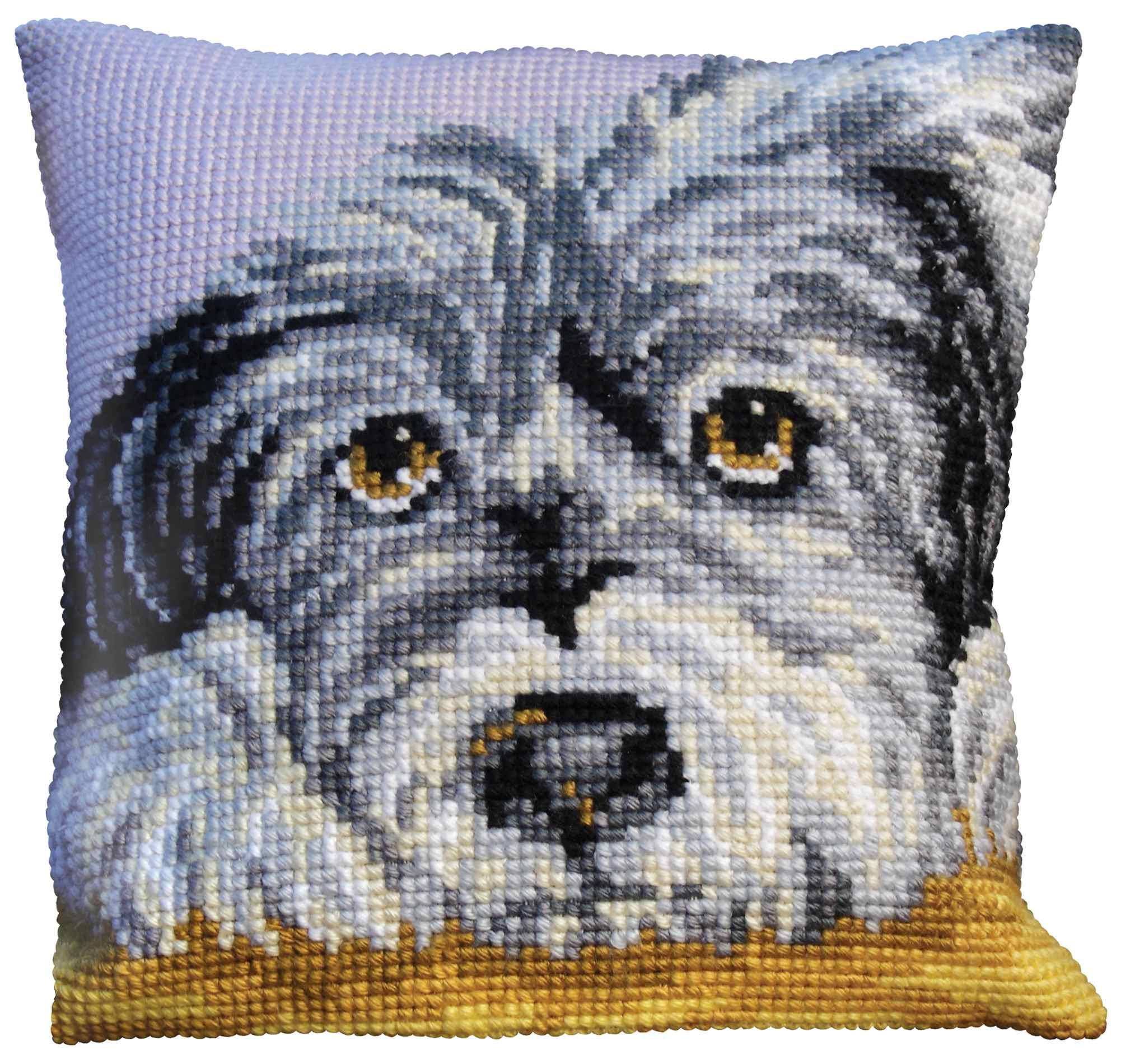 RTO Collezione D'Arte – Kit Ricamo Needlepoint Cuscino 40x40 Cm, Tela Stampata E Filati Inclusi, Fatto In Grecia