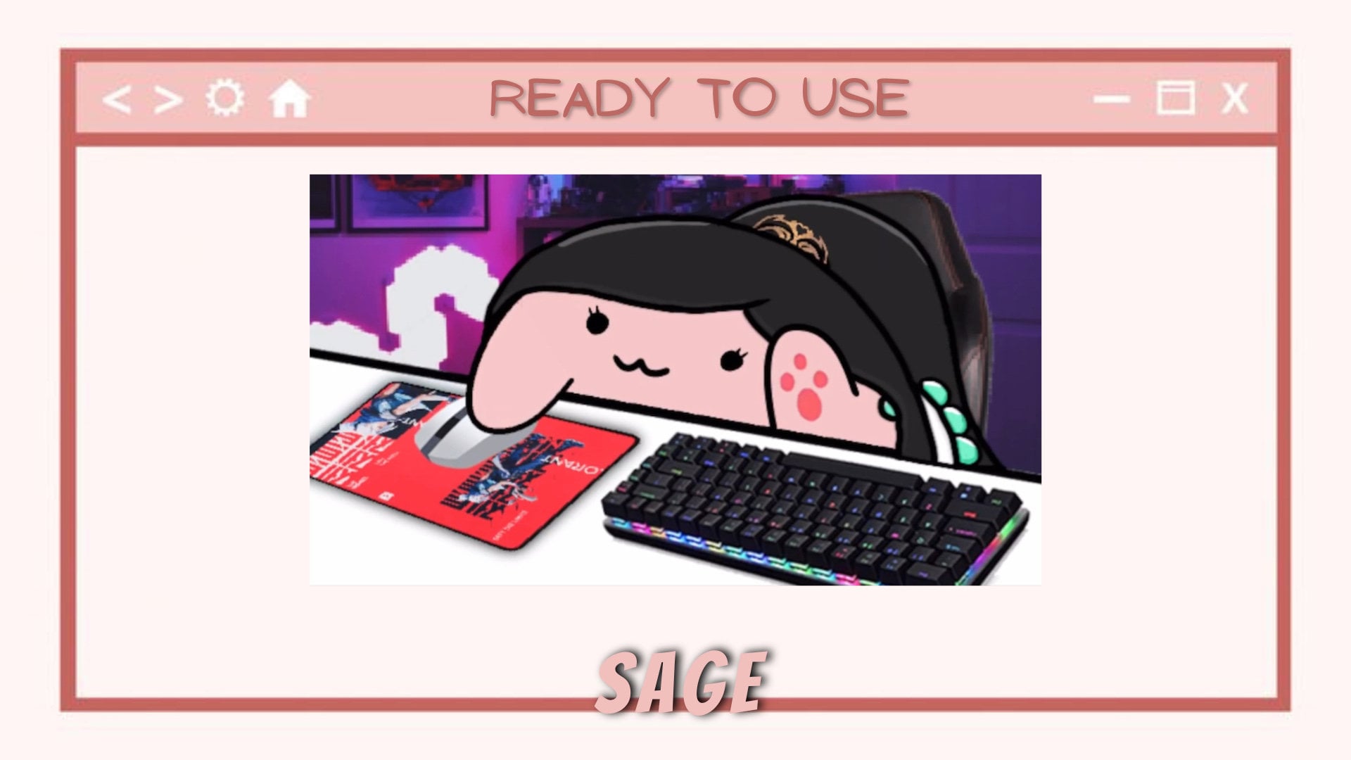 3 Valorant Bongo Cats Sage, Killjoy, Raze Virtuelle Kamera für Twitch