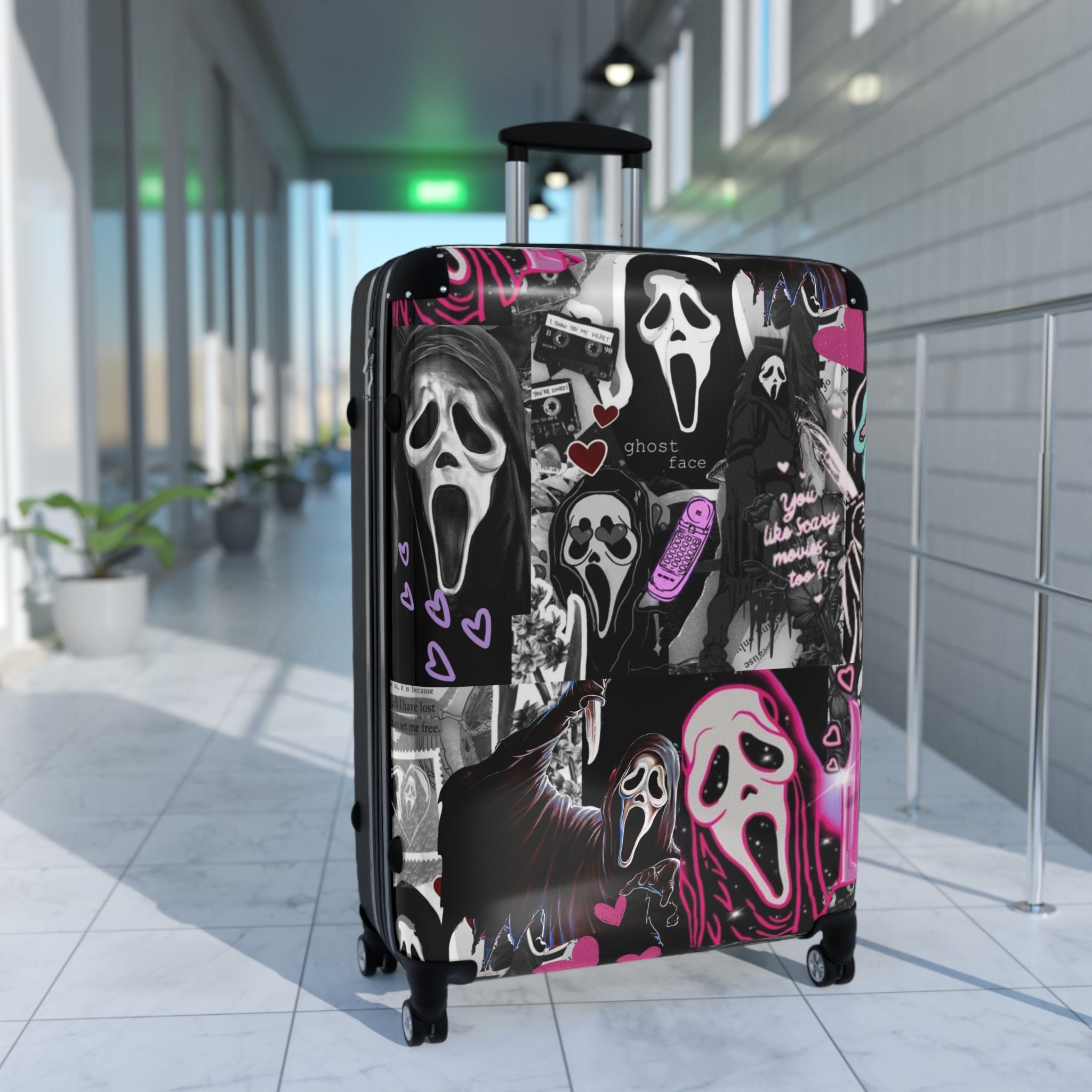 Luggage Cover Travel Suitcase Cover Protector,Halloween Cartoon Cat Ghost  Grey Luggage Covers for Suitcase Fits 29-32 Inch Luggage,Funny Skeleton
