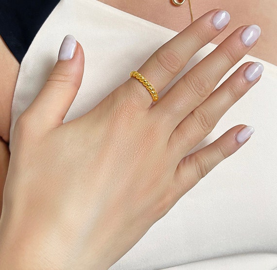 Adjustable Ring Twisted Minimalist Geometric Design in S925 - Etsy