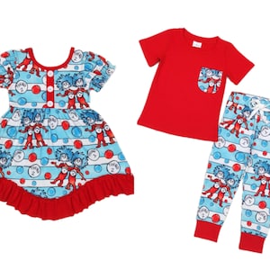 Dr Seuss Print Across America Outfit und Kleid