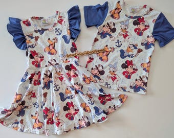 Conjuntos mágicos de crucero para hermanos: vestido y camiseta.