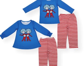 Dr Seuss Thing 1 and 2 Read Across America Outfits Matching Sibling PRE-ORDER