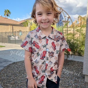 Radiator Springs Button Up Boys Top PRE-ORDER