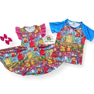 Buch Charakter Outfits, Twirl Kleid und T-Shirt für Jungen und Mädchen lesen in Amerika Woche Schule dr. Seuss