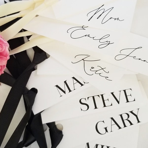 Name Tag Gifts, Wedding Gift Tags,  Bridesmaid Tag, Hanger Tag, Custom Gift Tag, White Linen