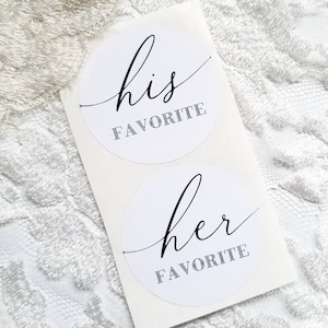 Wedding Candy Stickers, Wedding Favor Sticker, His Her Favorite Stickers, Bride Groom Favorite, Gifts for Guests