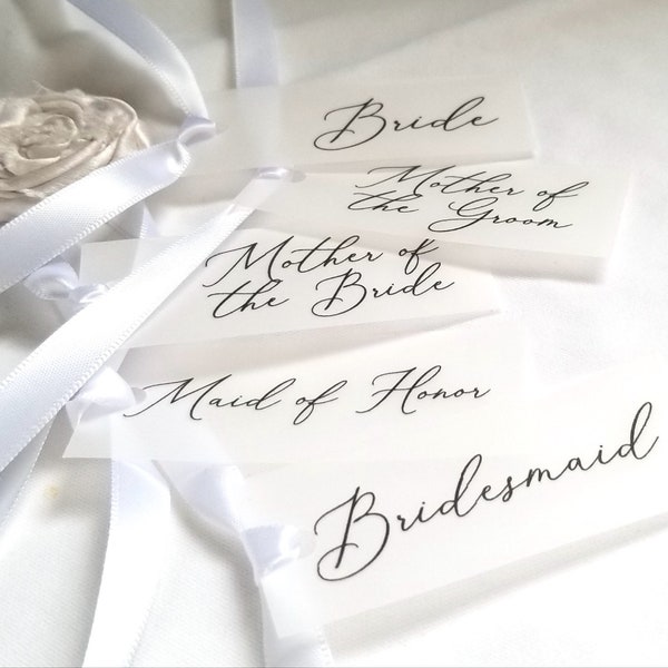 Vellum Tags, Wedding Gift Tags, Vellum Place Cards, Calligraphy Name Tags