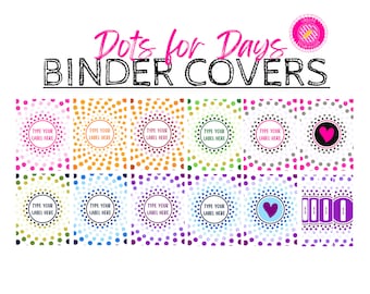 Binder Covers for Three Ring Binders, Binder Inserts, Canva, Dot Print, School Printer, Editable Designs