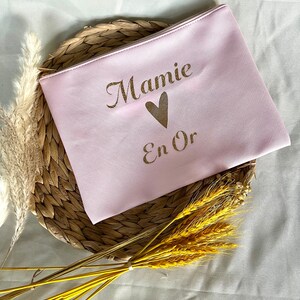 Grande pochette / Pochette personnalisée / cadeau Mamie / Maman / Marraine / Noël / Anniversaire / Mamie en or / Maman en or /