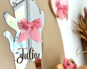 Personalized mirror / Cat / cat mirror / baptism gift / birth gift / box / baby gift / brush / birthday gift