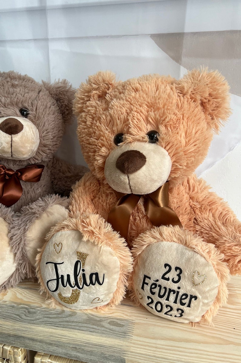 Ma première peluche / peluche personnalisé / cadeau de naissance / cadeau bébé / mon premiers Ourson / Peluche / Marron Clair