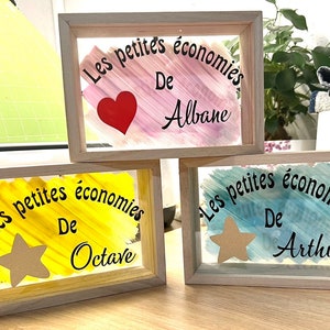 Tirelire En Bois Personnalisable Avec Prénom - Cadeau Enfant Anniversaire Noël - 10x10cm