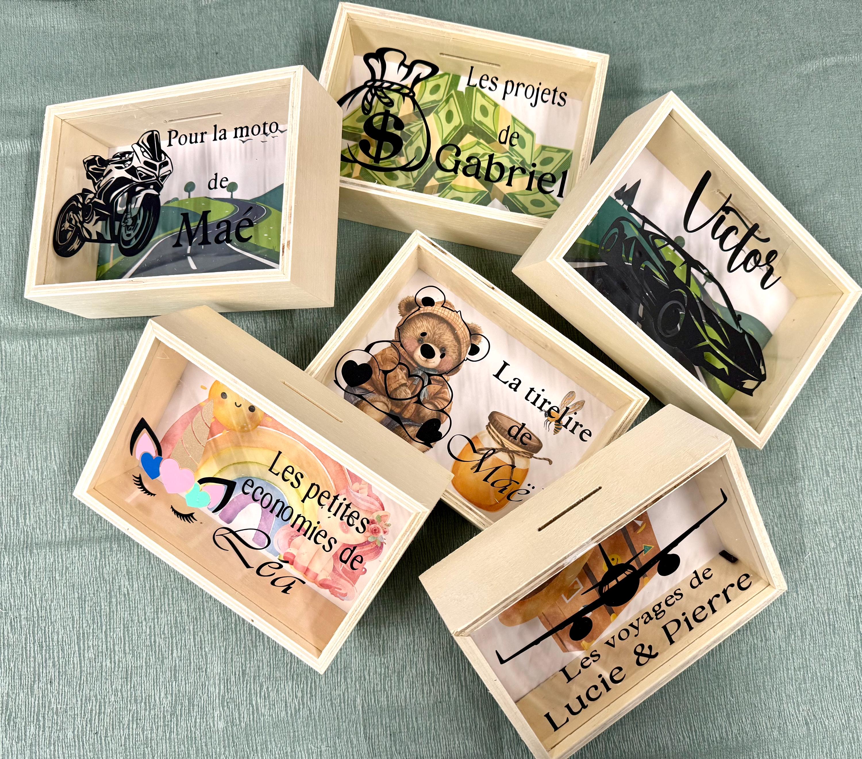 Tirelire personnalisée / tirelire prénom / tirelire bois 