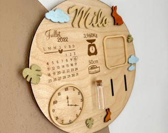 birth frame / baby frame / birth gift / birth bracelet / lock of hair / baby souvenir