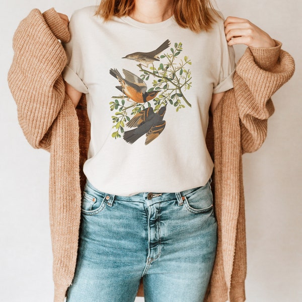 Audobon Birds T Shirt, Vintage Bird Shirt, Vintage Birds, Cottagecore T Shirt, Vintage Art T Shirt, Nature Lover Tee, Botanical T Shirt