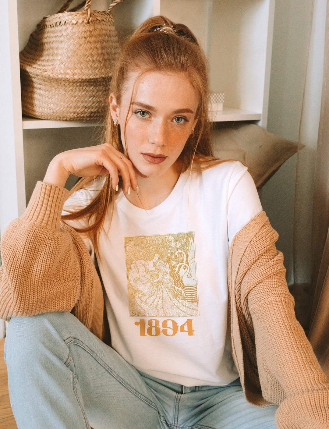 Vintage Swans Shirt : Vintage Swans Shirt Retro Art Shirt Art Nouveau T Shirt