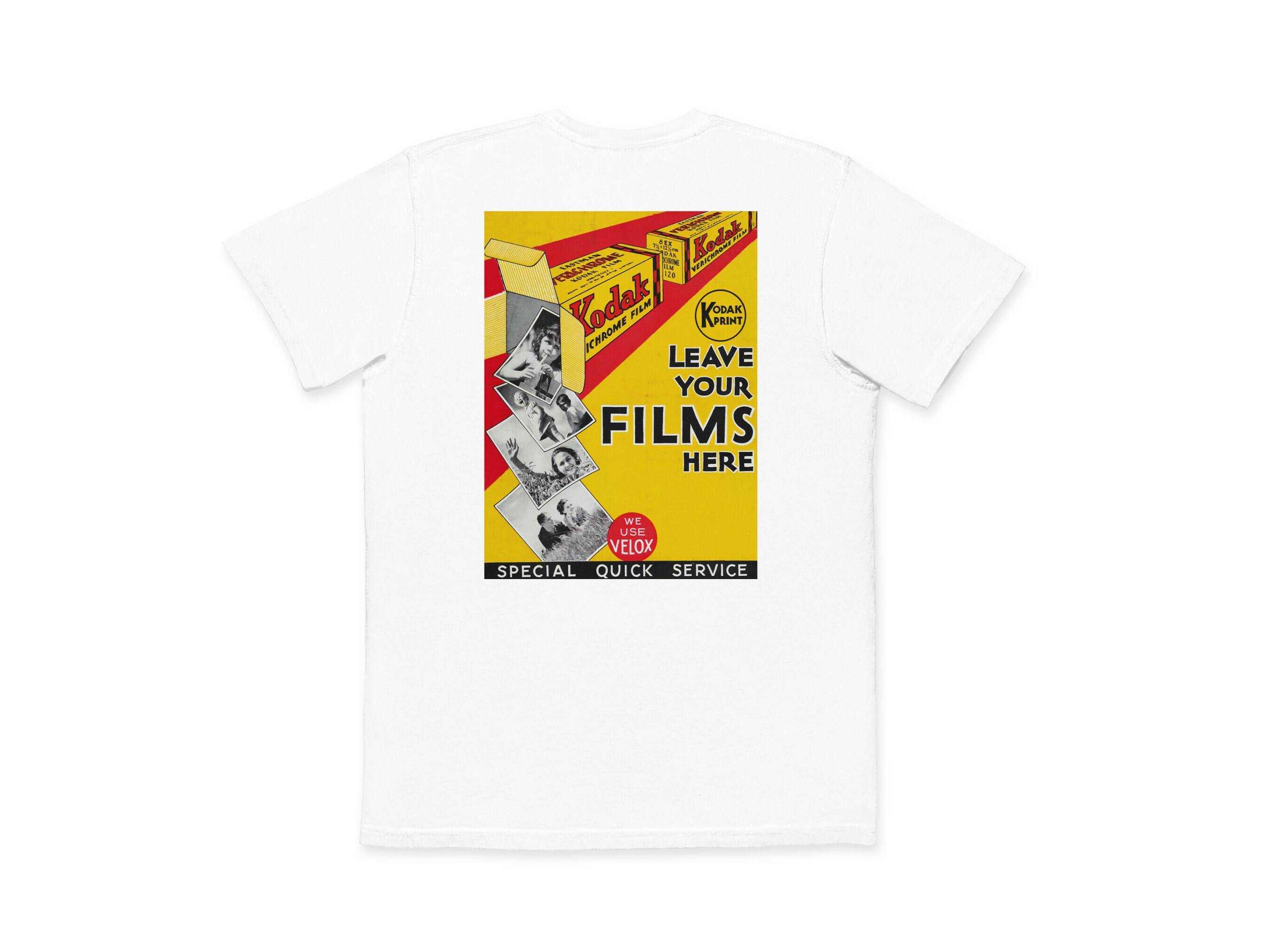 ★KODAK★ Cinekodak Garment Dying Short Sleeve T-shirt YELLO Kodak Apparel Unisex Back Mesh Big Wording Logo Short Sleeve