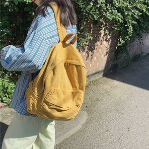 Mini mochila de lona negra para hombre, Bolsa Escolar, pequeña, japonesa,  impermeable, de viaje