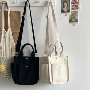 Japanese Multi-pocket 3D Canvas Shoulder Tote Bag, Canvas Handbag ...