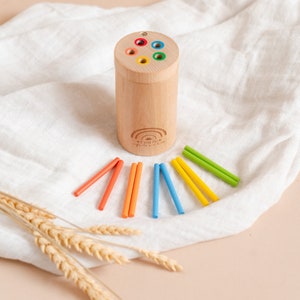 T & Me Sticks for Kids Montessori Toys Fine Motor Toys Wooden Toy Travel Toy First Birthday Gift Toddler Gift Educational Activity Travel Size