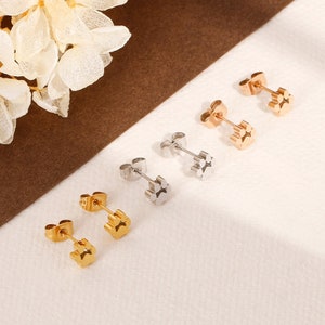 Silver Gold Stud Earrings Rose Gold Cute Animal Dog Cat Pet Footprint Earrings