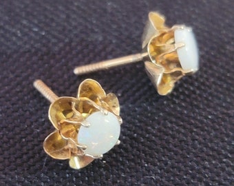 10K Natural Opal Earrings