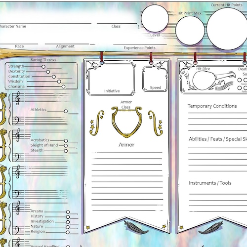 John bard character sheet form fillable printable forms free online