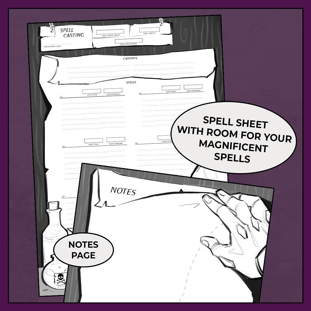 Stealthy Rogue Dnd 5e Character Sheet Form Fillable PDF Etsy