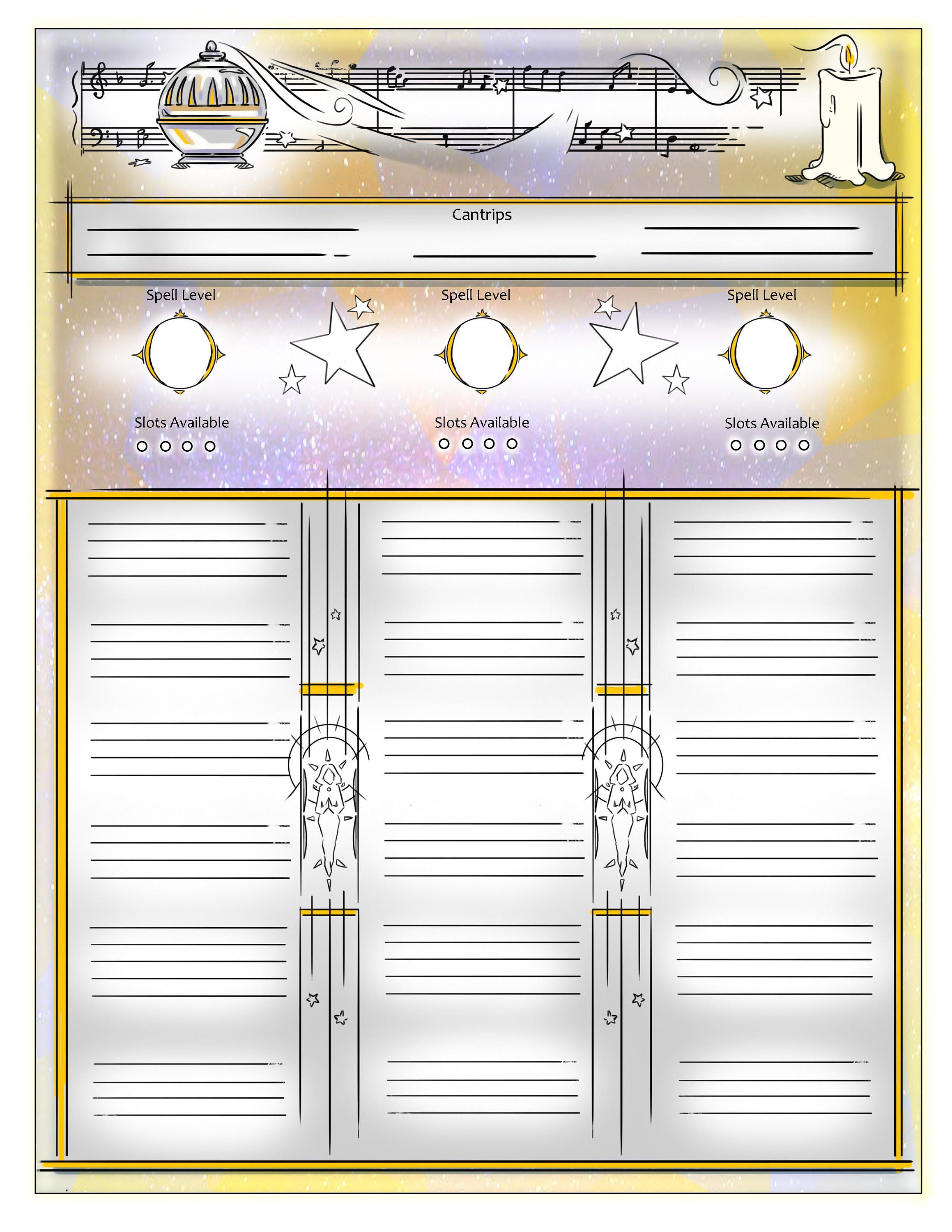 Divine Cleric Dnd 5e Character Sheet Form Fillable PDF - Etsy UK
