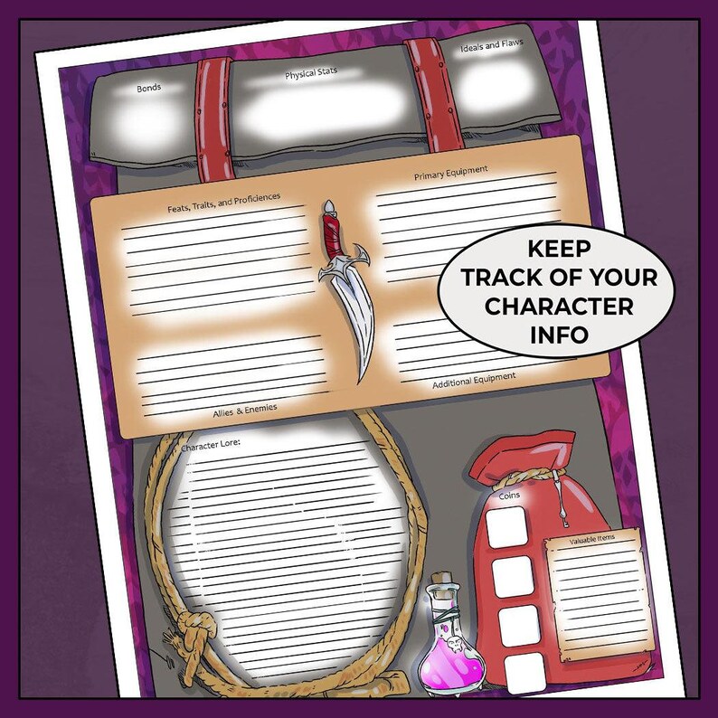 Deceptive Rogue Dnd 5e Character Sheet, Form Fillable PDF Etsy