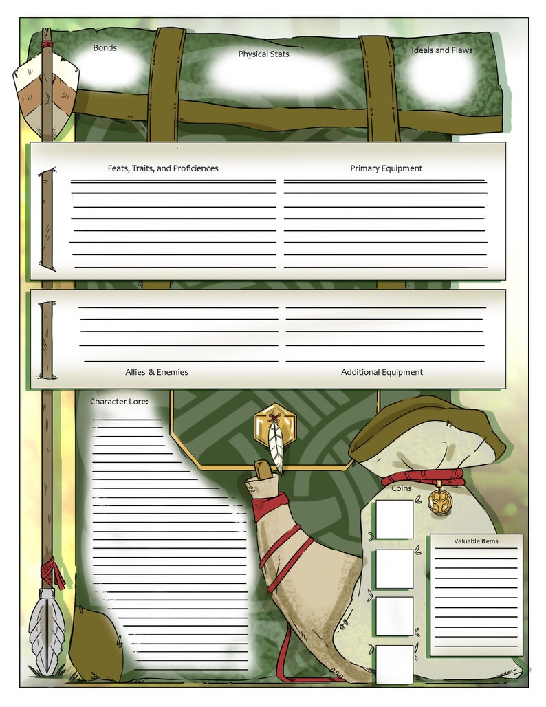 Lone Ranger Dnd 5e Character Sheet Form Fillable PDF Etsy