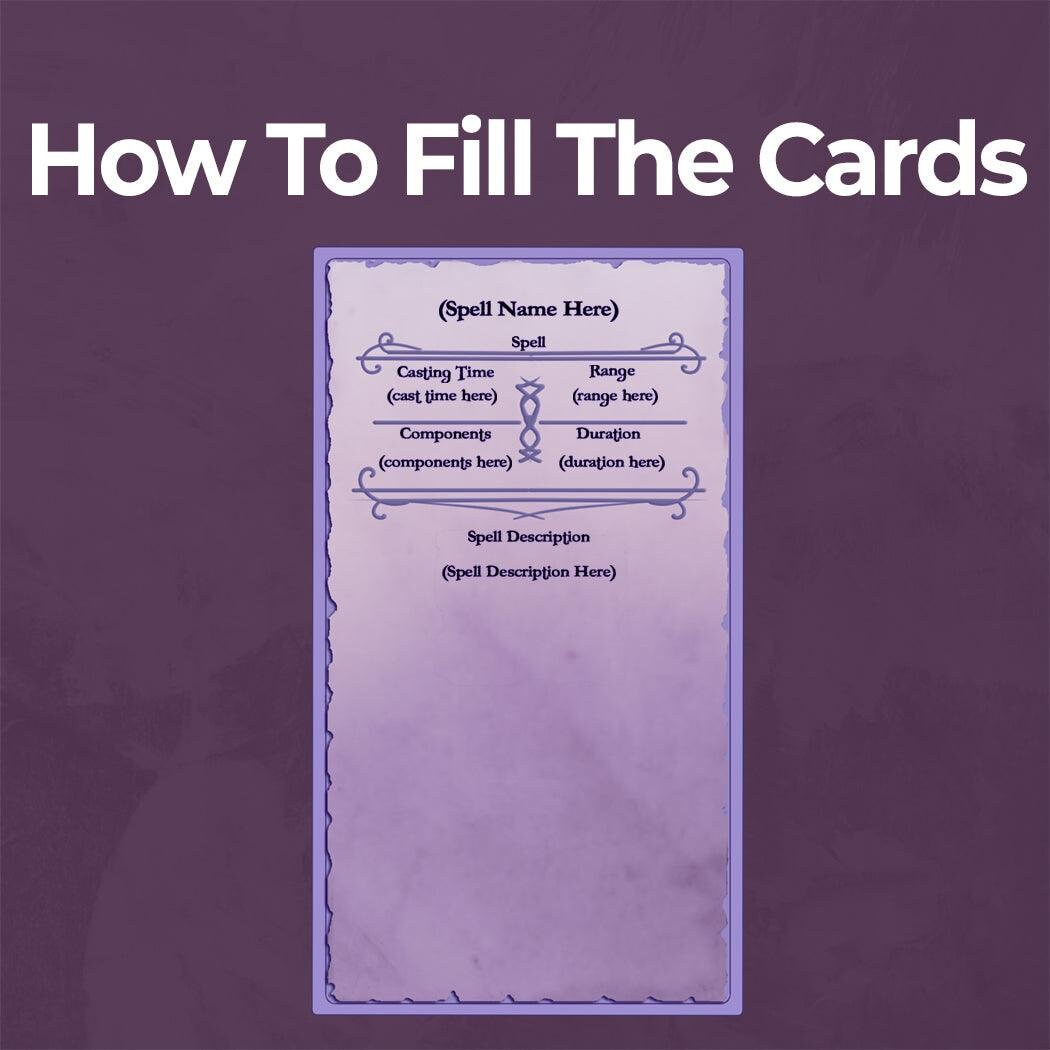 Wizard Spell Cards Blank, Form Fillable PDF, Printable Accessory ...