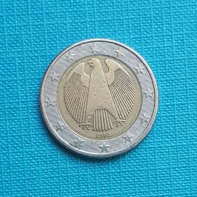 Rare 2 Euro Coin Germany 2002 J Excess Metal Etsy