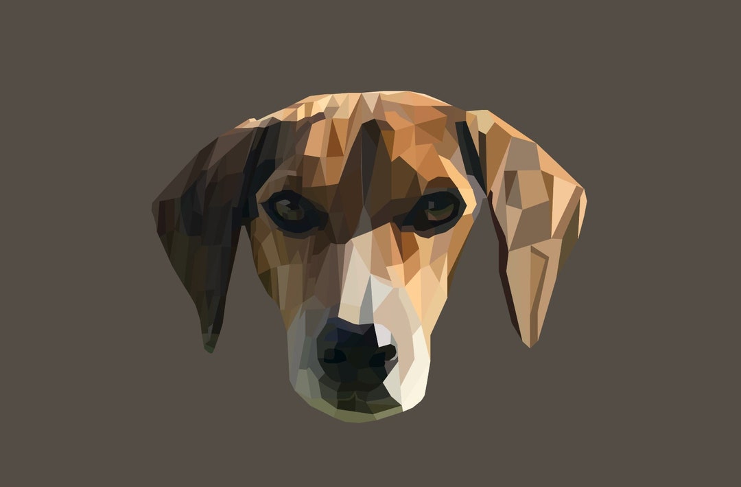 Digital Polygon Art Pet Face - Etsy