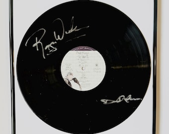 Roger Waters & David Gilmour Pink Floyd Vinyl Record LP Framed Autographed With Certification
