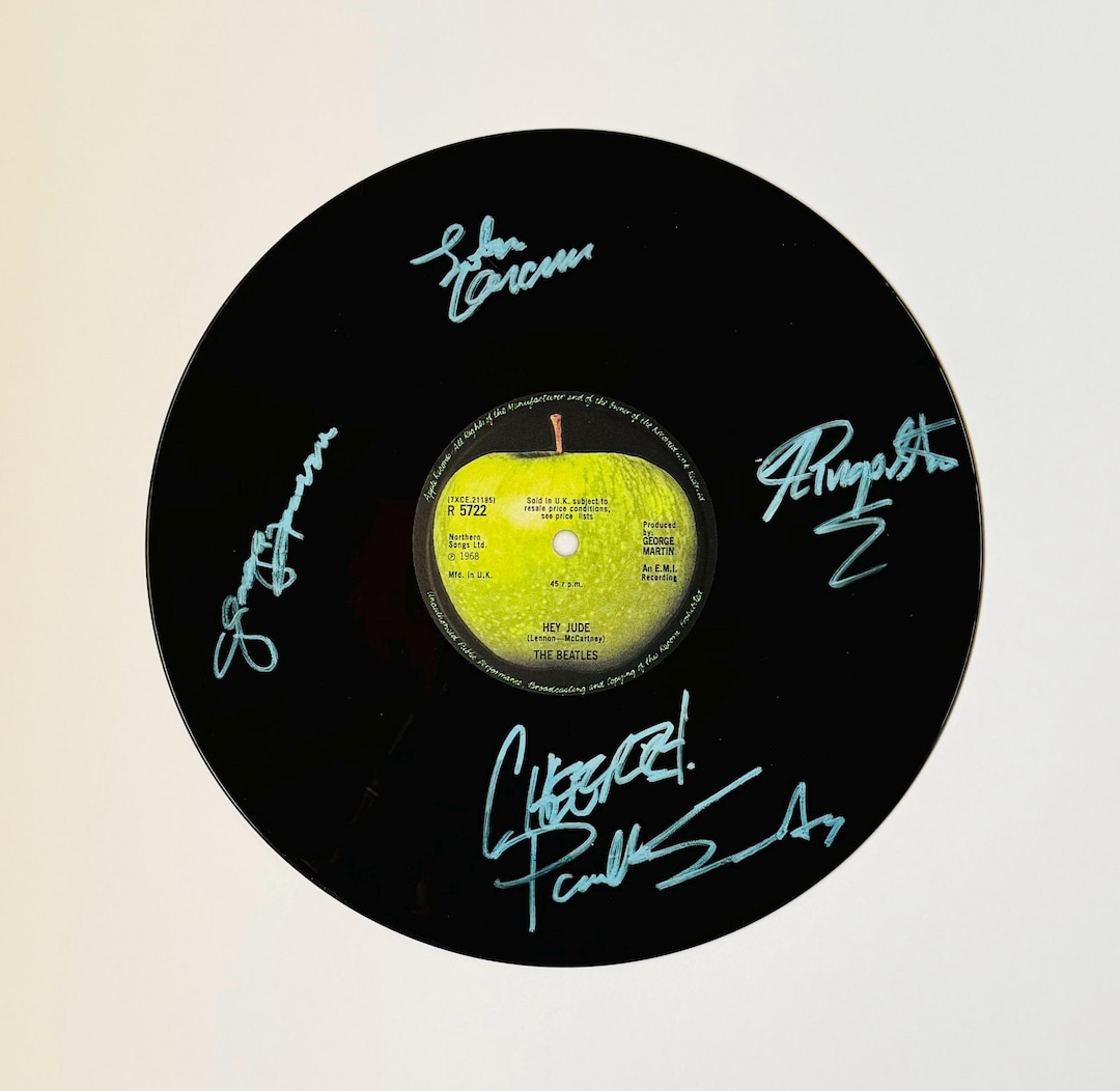 The Beatles Hey Jude Signed Vinyl Record Unframed - Etsy