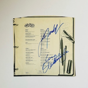 Grease Film Soundtrack Vinyl Record Inner Sleeve Autographed