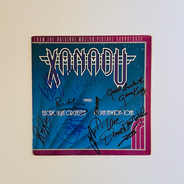 Xanadu Film Soundtrack Vinyl Record LP Cover Autographed  (Olivia Newton-John)