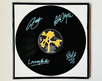 U2 The Joshua Tree Signed Vinyl Record With Black Frame