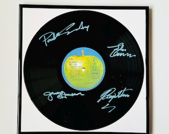 The Beatles 67-70 Signed Vinyl Record With Black Frame