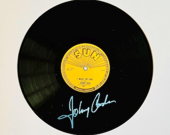 Johnny Cash I Walk The Line Signed Vinyl Record Unframed