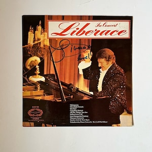 Liberace Vinyl Record LP Cover Autographed