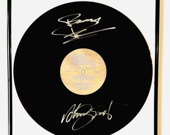 Bruce Dickinson & Adrian Smith Vinyl Record LP Framed Autographed With Certification