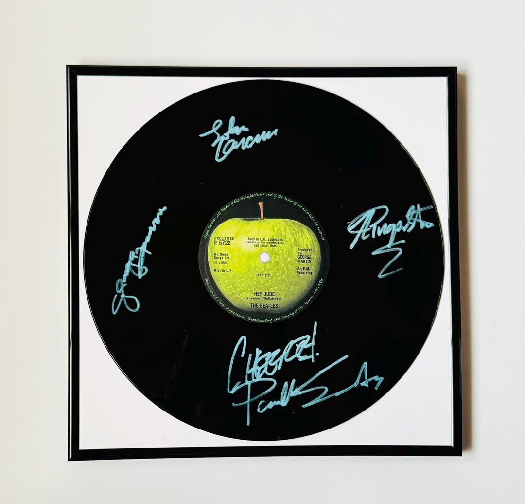 The Beatles Hey Jude Signed Vinyl Record With Black Frame - Etsy
