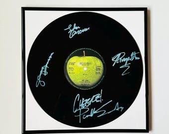 The Beatles Hey Jude Signed Vinyl Record With Black Frame